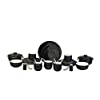 Caffeine 37-Piece Stoneware Dinner Set (Black)