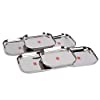 Sumeet Stainless Steel Big Square Shape Plate / Dinner Plate / Lunch - Meal Plate Set of 6pcs, 28cm Dia, Silver