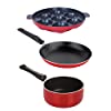 Nirlon Heat Resistance Non-Stick Aluminium Cookware Kitchen Combo Set Offer with Multi Color, 2.6mm_SP(M)_TP_AP(7)