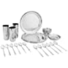 Amazon Brand - Solimo Dinner Set, 42 Pieces, Stainless Steel