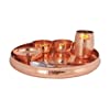 Shiv Shakti Arts® 100% Pure Copper Thali Set Hammered Designer - 8 Pcs Dinner Set, Thali Set, 13-Inch - for Dinnerware, Tableware & Serving Items.