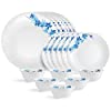Cello Opalware Dazzle Blue Swirl Dinner Set, 18Pcs, White