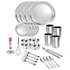 Logro Stainless Steel Dinner / Lunch / Bhojan Set (Pack of 27 Pieces