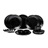 aeMAHARANI Desire Dinner Set Pack of 24- Black,Melamine
