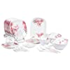 Golden Fish White Base Rose Printed Melamine Dinning/Dinner Set (40 Pieces Dinnner Set)