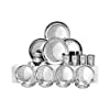 Shri & Sam Designer Stainless Steel Delight Laser Bloom Dinner Set, 24 Pieces