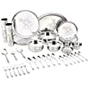 Amazon Brand - Solimo Stainless Steel Dinnerware Set - 61 Pieces