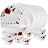 Larah by BOROSIL R.Carnation Opalware Dinner Set, 27-Pieces, White