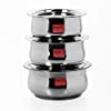 Sumeet Stainless Steel Cookware Set With Lid, 1.6, 2.1 L, 3 Piece (Steel)
