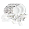Larah by Borosil Matrix Silk Series Opalware 35 Pieces Dinner Set, Opal Glass Dinner Plates & Bowls, Crockery Set for Dining