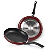 Milton Pro Cook Induction New Granito My kitchen Set of 2, (Tawa 28 cm and Fry Pan 24 cm / 1.6 Litre) Burgundy | Dishwasher Safe | Induction Safe | Flame Safe | Gas Stove Safe | Hot Plate Safe | Bakelite Handle