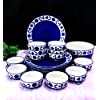 RenHomz™ Ceramic Dinner Set - Set of 19 Pieces | 6 Dinner Plates+12 Bowls+1 Serving Bowl | Hand-Made Blue Legend | Lead and Cadmium Free , 100% Food Grade (4)