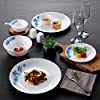 Cello Blue Swirl Dazzle Series Opalware Dinner Set, 20-Pieces, Service for 4, White