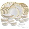 Cello Royal Amber Gold Opalware Dinner Set, 33 Pieces