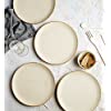 MIAH Decor Handcrafted Ceramic Stoneware Quarter Plates Set of 4 (MD-76), White Matte Finish Ribbed Plates Dia - 7" Each, Microwave Safe, Freezer Safe, Dishware Safe