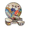 ST Ceramic 'Hut Dining' Handpainted Ceramic Plates For Dinner Ceramic Dinner Plates With Katoris (8 Pieces, Serving For 4, Dishwasher & Microwave Safe)-Dinner Sets Ceramic Bowls Set Dinnerware Sets