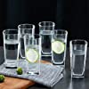 FINSTER Highball Long Water/Juice Glass Set of 8 - 300ML [Crystal Square Tumbler Glasses - Transparent]