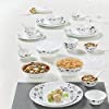 Larah by Borosil Luna Silk Series Opalware 35 Pieces Dinner Set, Opal Glass Dinner Plates & Bowls, Crockery Set for Dining