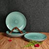 ARTYSTA 'Sea Swirls' Ceramic Plates for Dinner Ceramic Plate Ceramic Dinner Plates Microwave Safe Plates (Set of 6, Sea Green & Grey, 10.2 x 10.2 x 1.1 Inch)