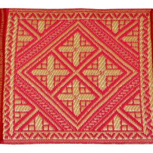 Sapana Mats Plastic Chatai (Pink , Ivory, 45 cm x 45 cm)