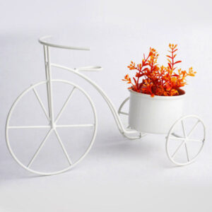 Small White Bicycle Planter