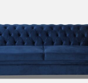 Derince 3 Seater Velvet Sofa In Royal Blue Color